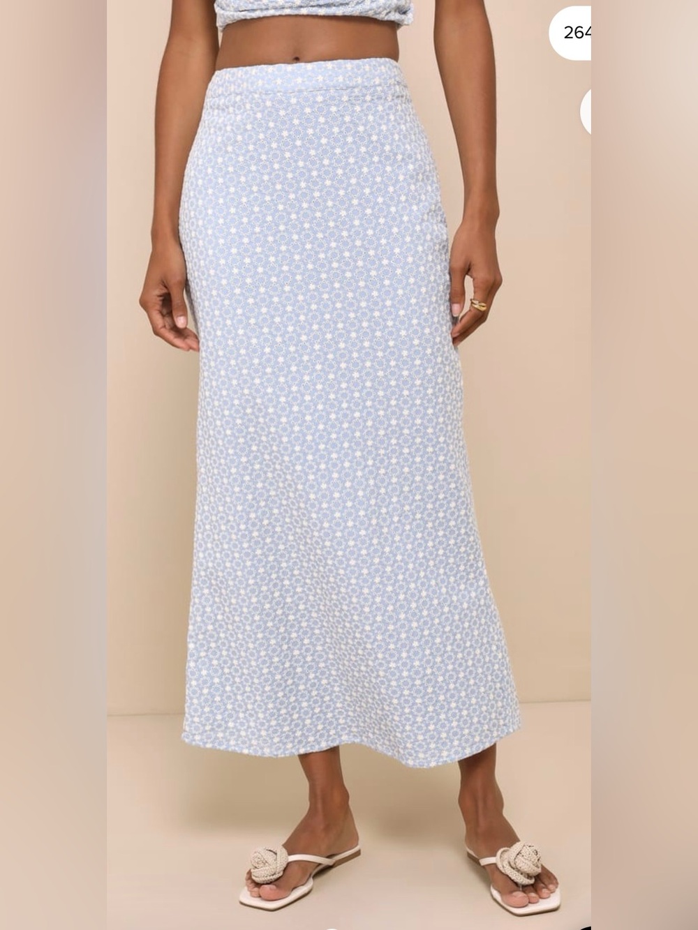 Lulus Women's Light Blue Floral Maxi Skirt